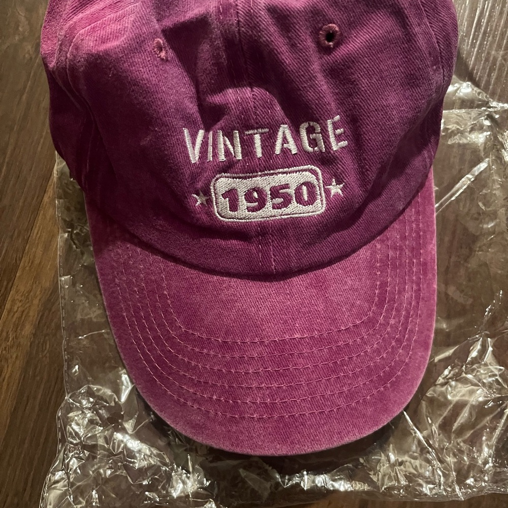 Vintage 1950 Purple Cap